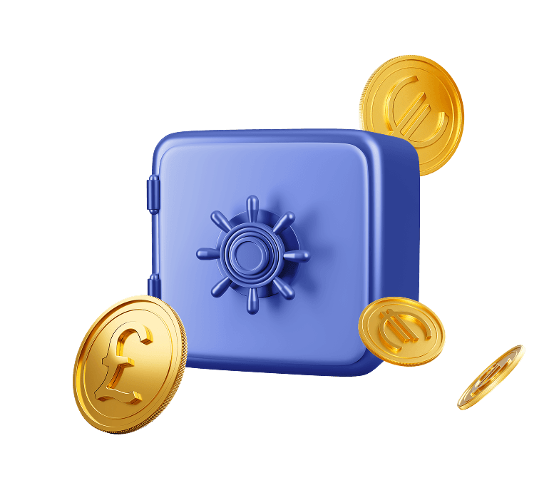 Safe and coins